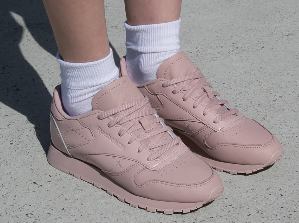 Pink leather reebok classics Clearance