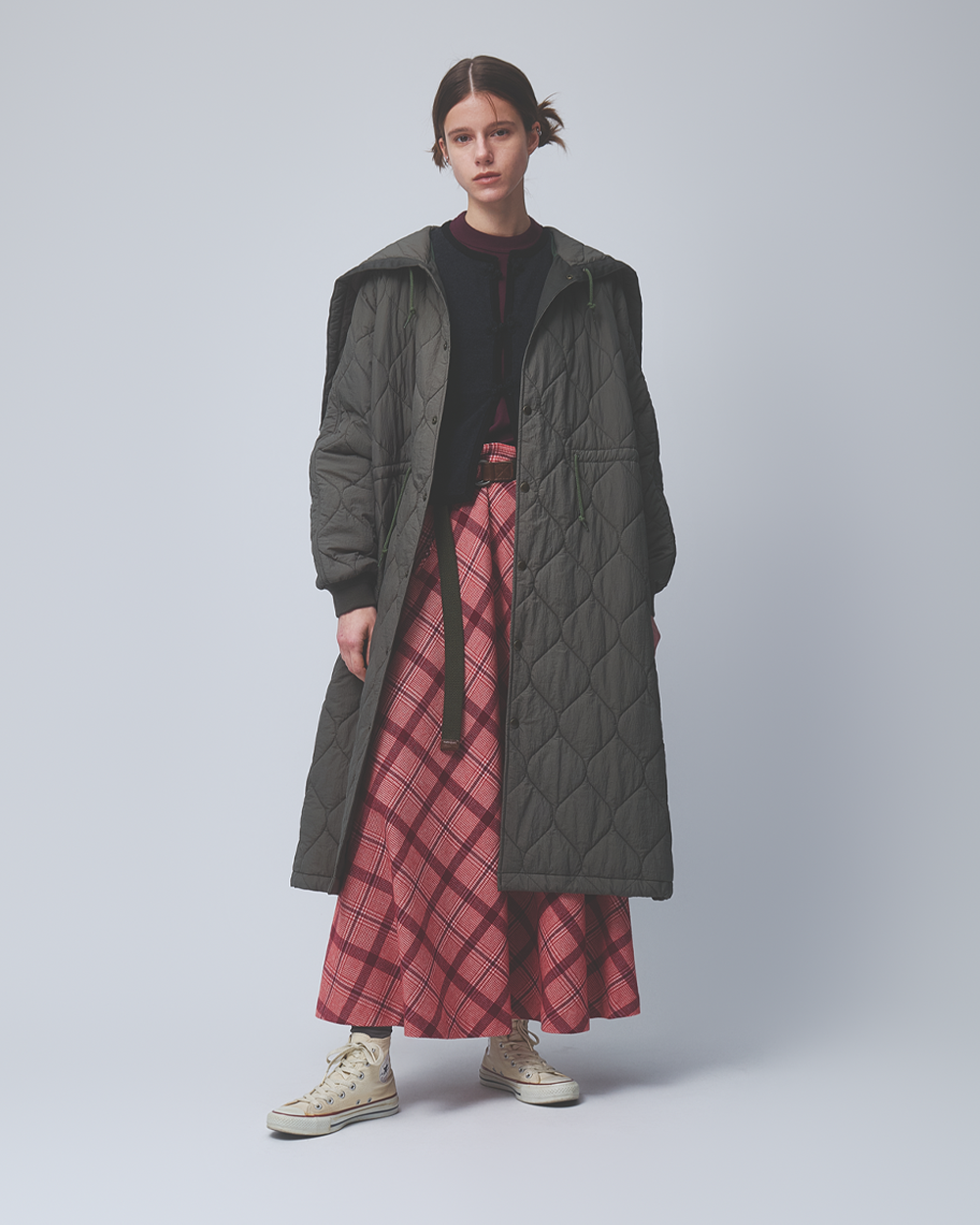 Beams Boy Check Long A-Line Skirt Red 1327-0144-803-3518
Beams Boy Nylon Quilted Hood Coat Olive 1319-0097-452-6788