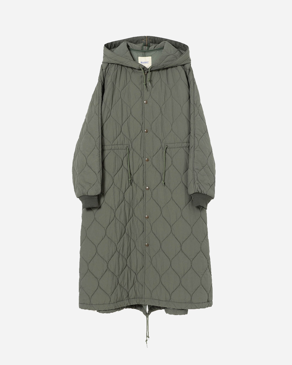 Beams Boy Nylon Quilted Hood Coat Olive 1319-0097-452-6788