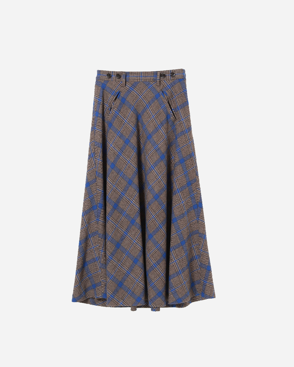BEAMS BOY Check Long A-Line Skirt Brown 1327-0144-803-2818