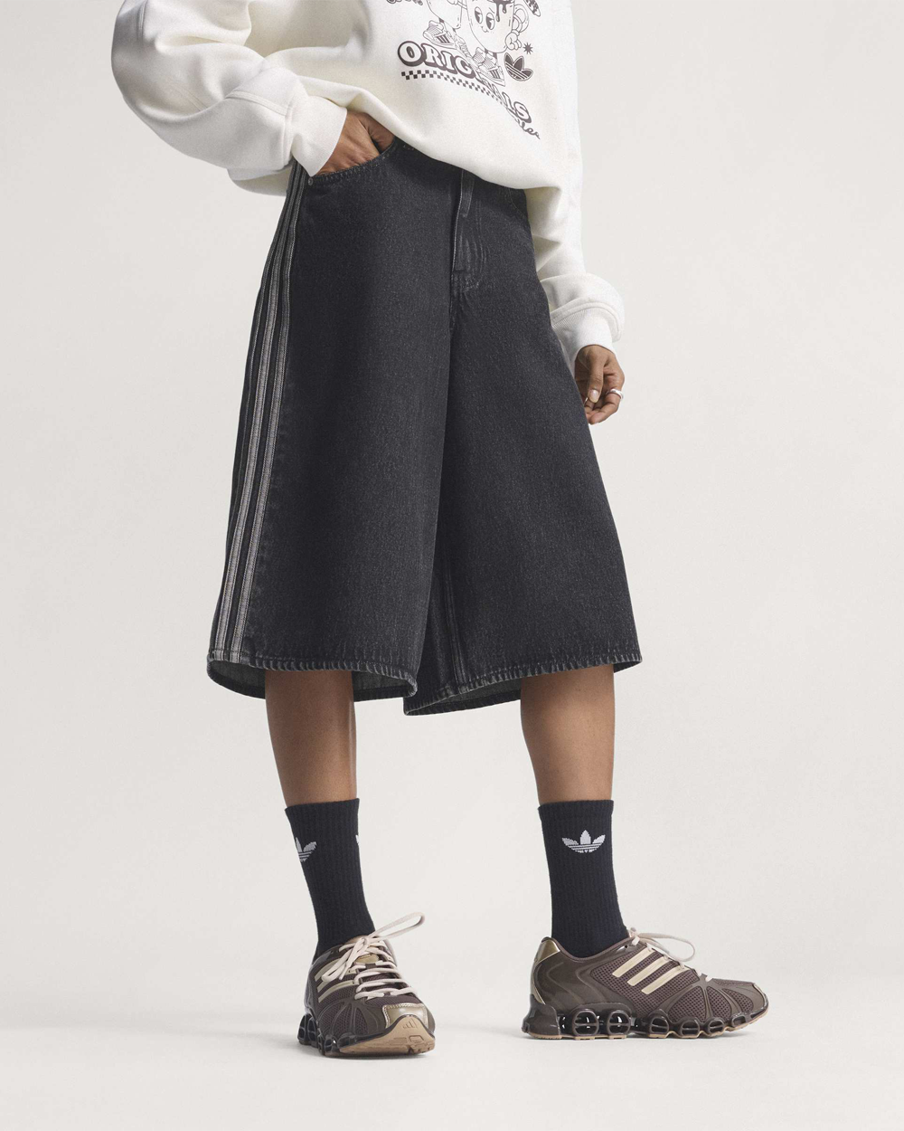 adidas Originals Firebird Jort Denim True Black KD2916