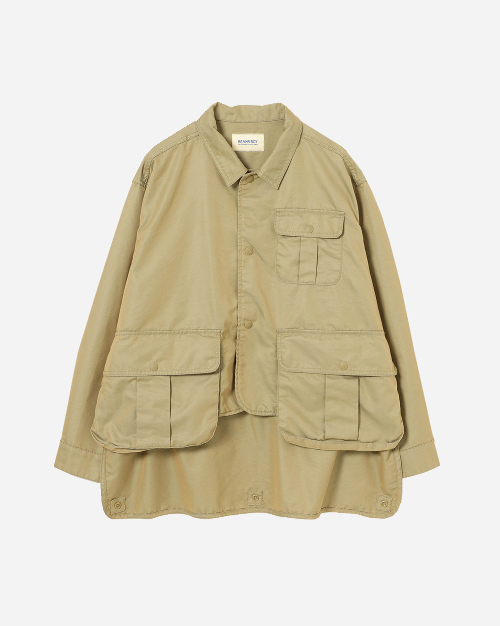 Beams Boy Chambray Gaberdine Fishing Jacket Beige 1318-0412-120-2088