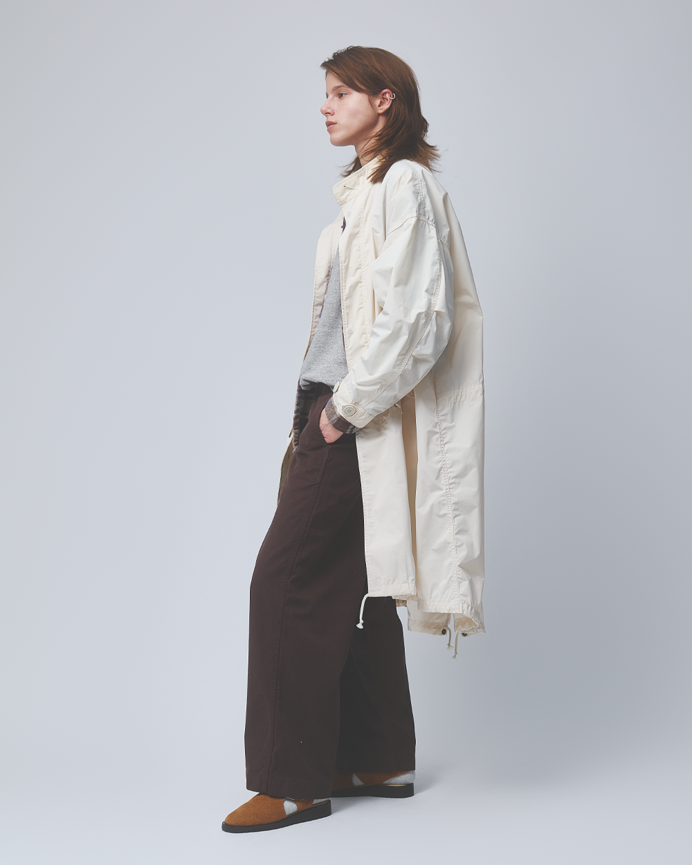 Beams Boy Wide Chino Pants Brown 1324-0489-791-2816