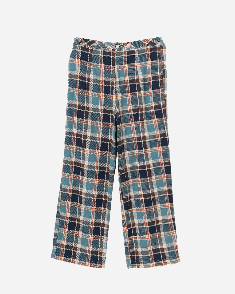 Beams Boy Work Check Easy Pants Blue 1324-0488-791-7518