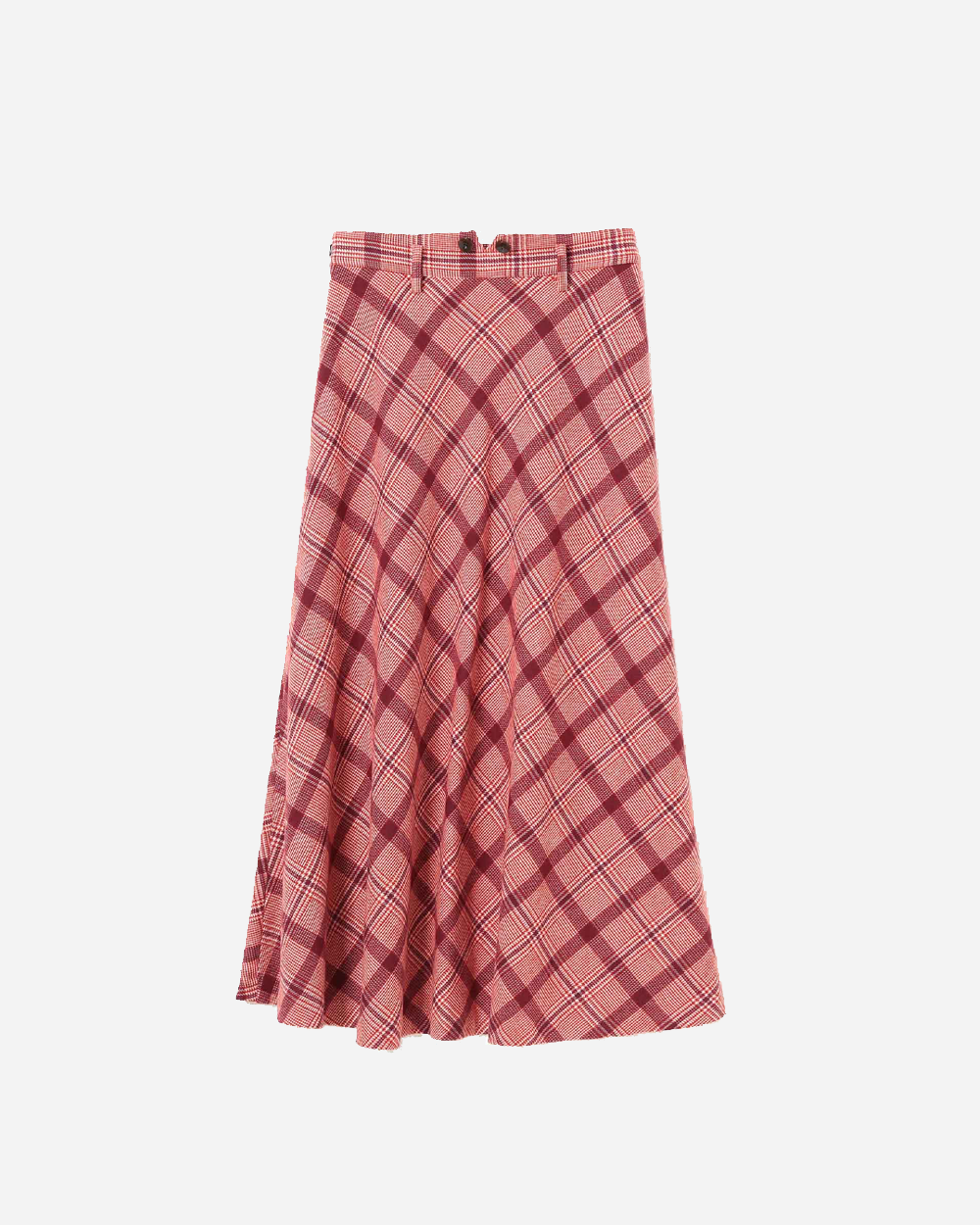 Beams Boy Check Long A-Line Skirt Red 1327-0144-803-3518