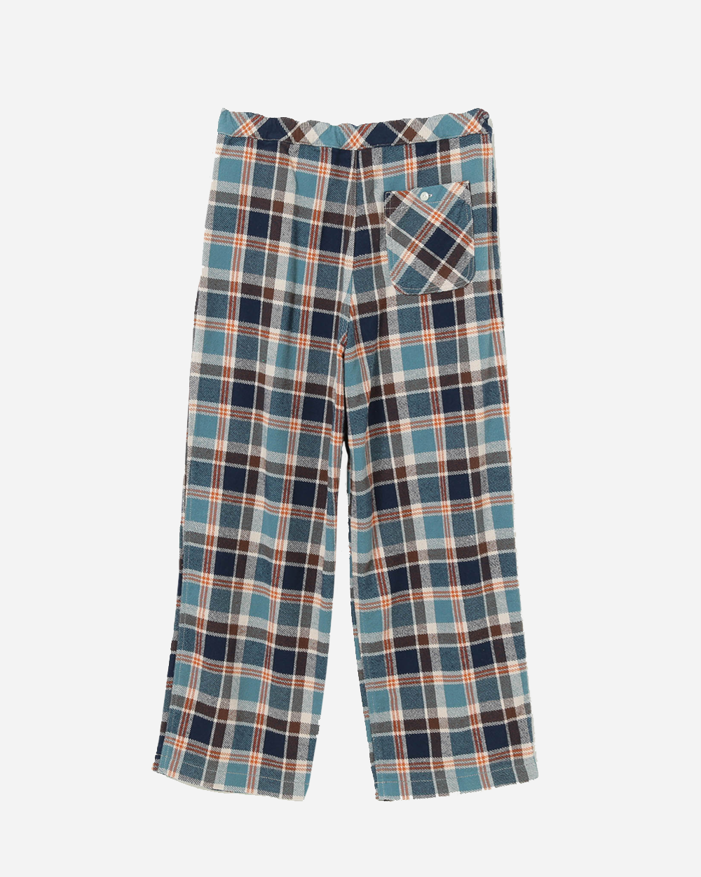 Beams Boy Work Check Easy Pants Blue 1324-0488-791-7518