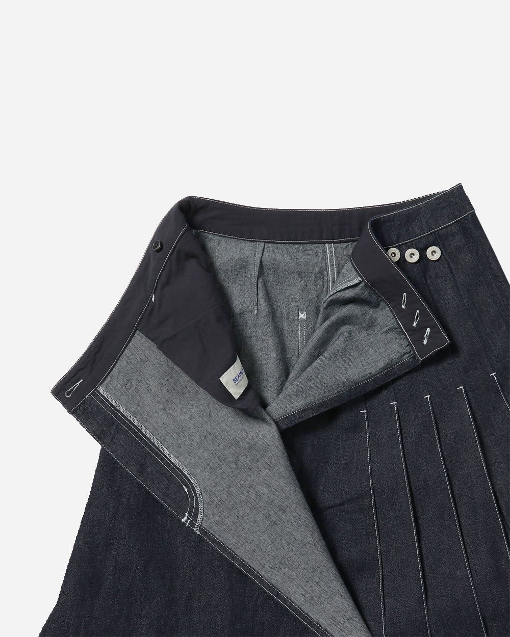 Beams Boy Wrapped Pleated Skirt Indigo 1327-0554-452-7818