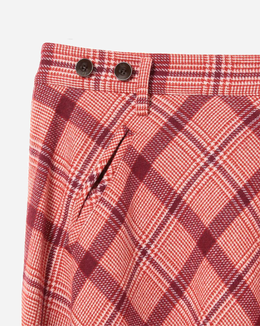 Beams Boy Check Long A-Line Skirt Red 1327-0144-803-3518