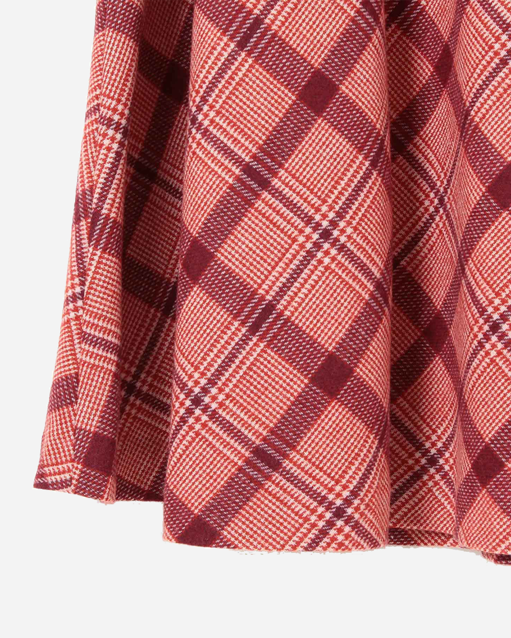 Beams Boy Check Long A-Line Skirt Red 1327-0144-803-3518