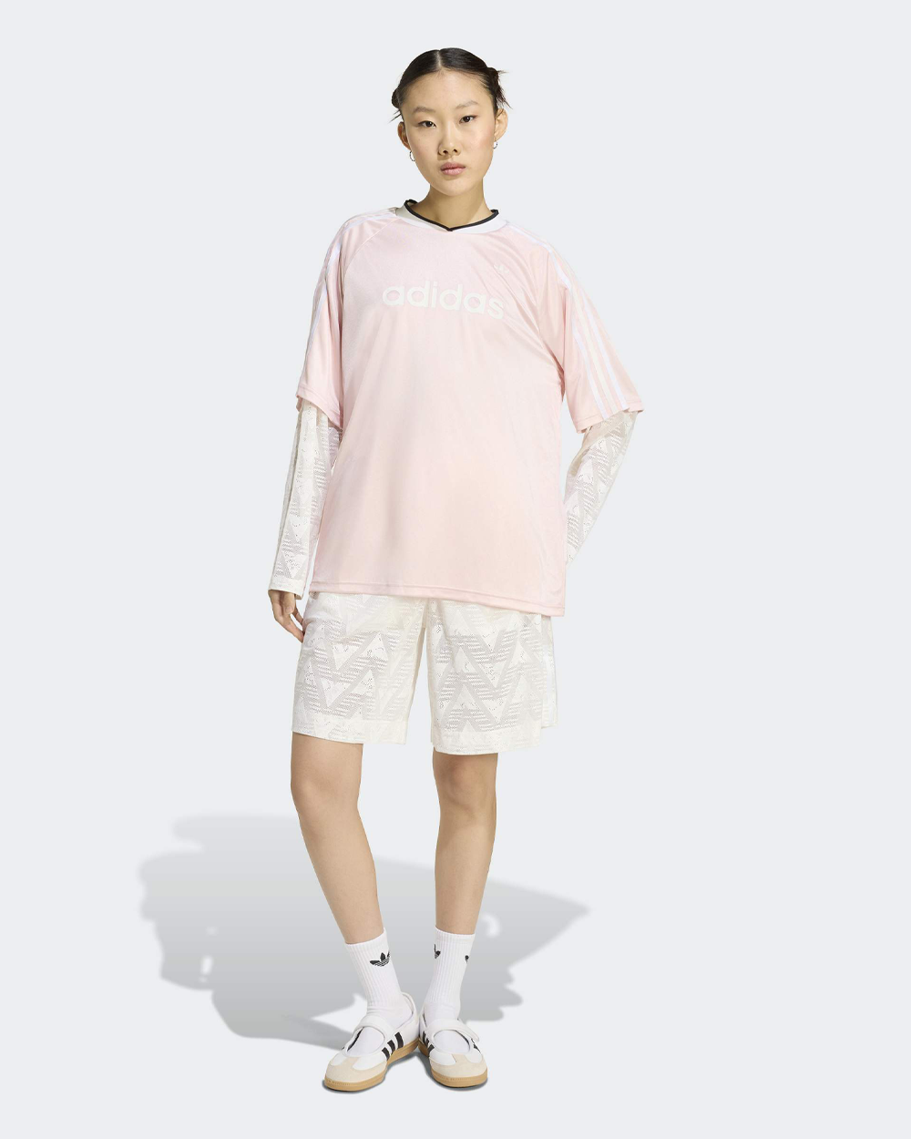 adidas Originals Lace Long Sleeve Jersey Sand Pink KC6433