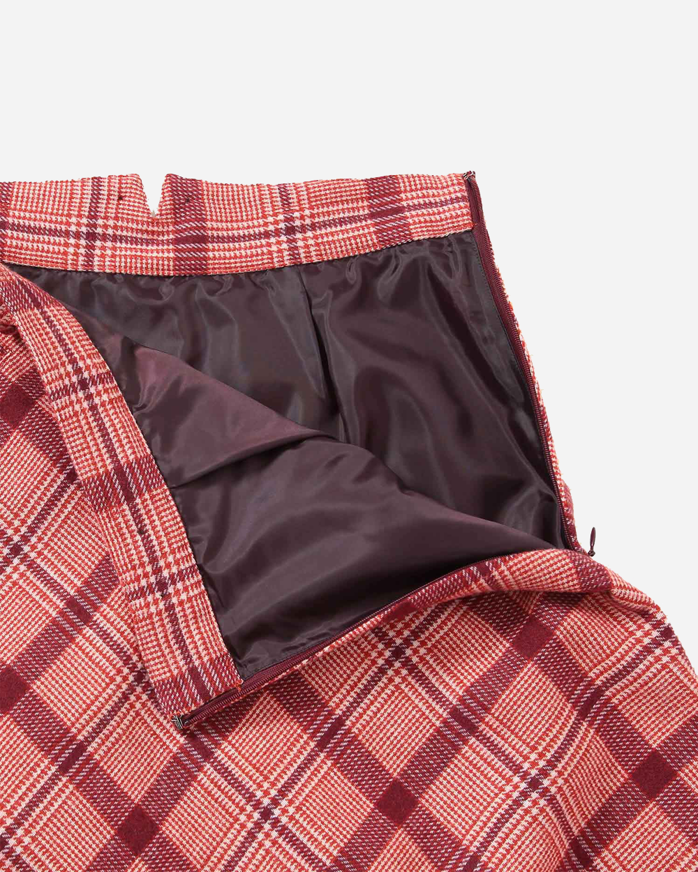 Beams Boy Check Long A-Line Skirt Red 1327-0144-803-3518