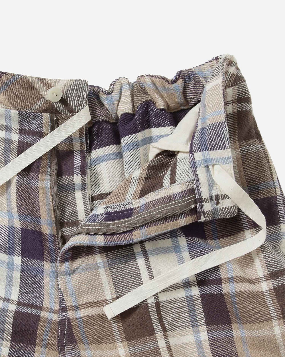 Beams Boy Work Check Easy Pants Ivory 1324-0488-791-0818