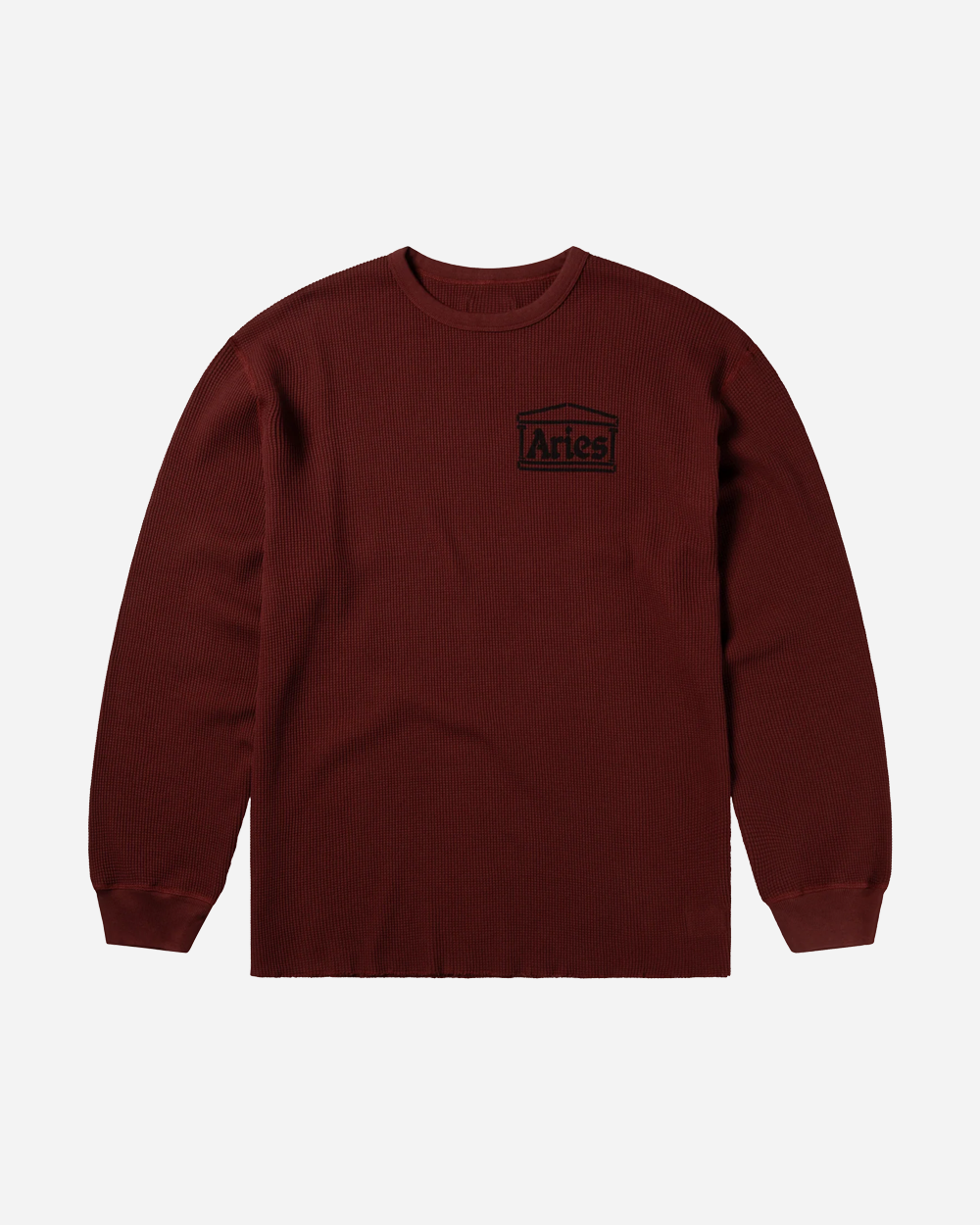 Aries Reversible Temple Waffle Long Sleeve Tee Burgundy AR40666.04