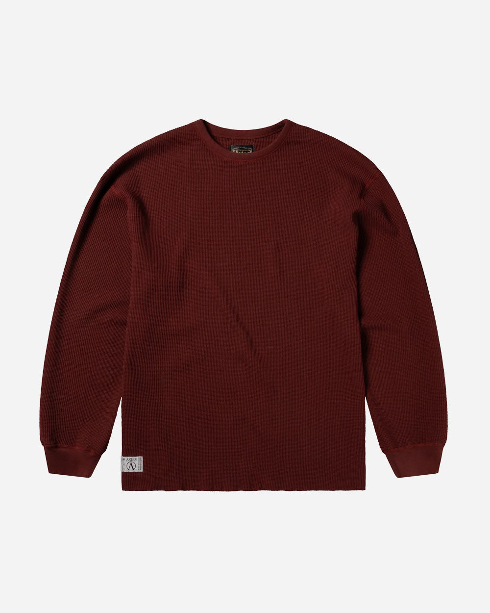 Aries Reversible Temple Waffle Long Sleeve Tee Burgundy AR40666.04