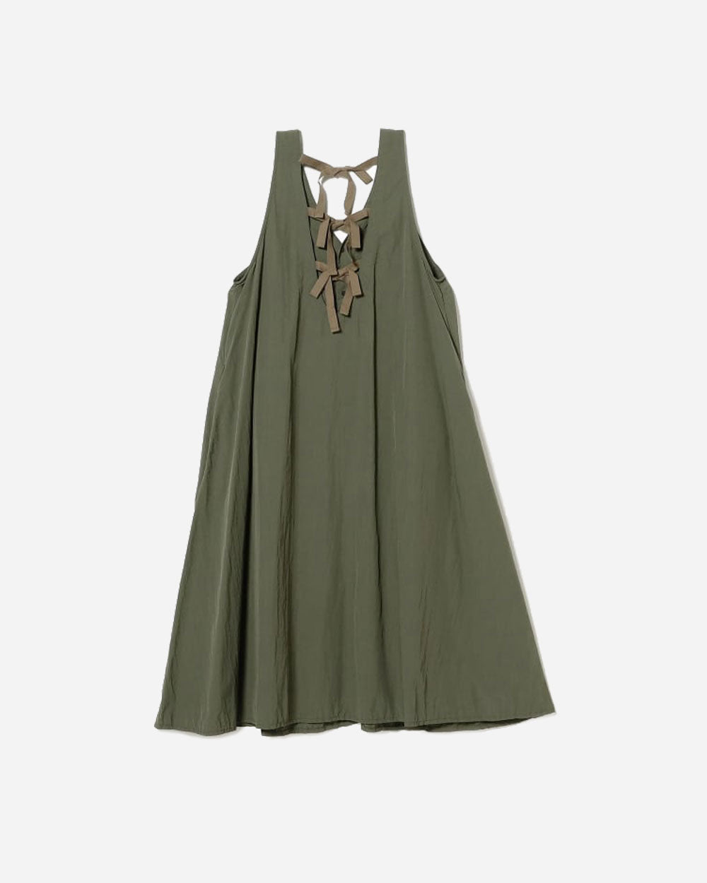 Beams Boy Button Up Pocket Sleeveless Dress Olive 1326-0199-452 