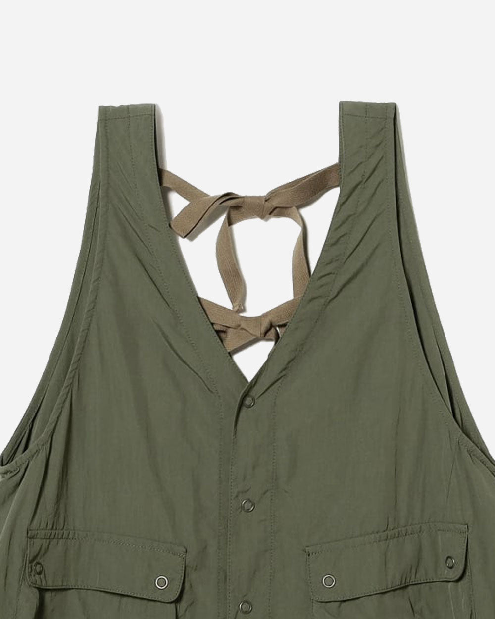Beams Boy Button Up Pocket Sleeveless Dress Olive 1326-0199-452 