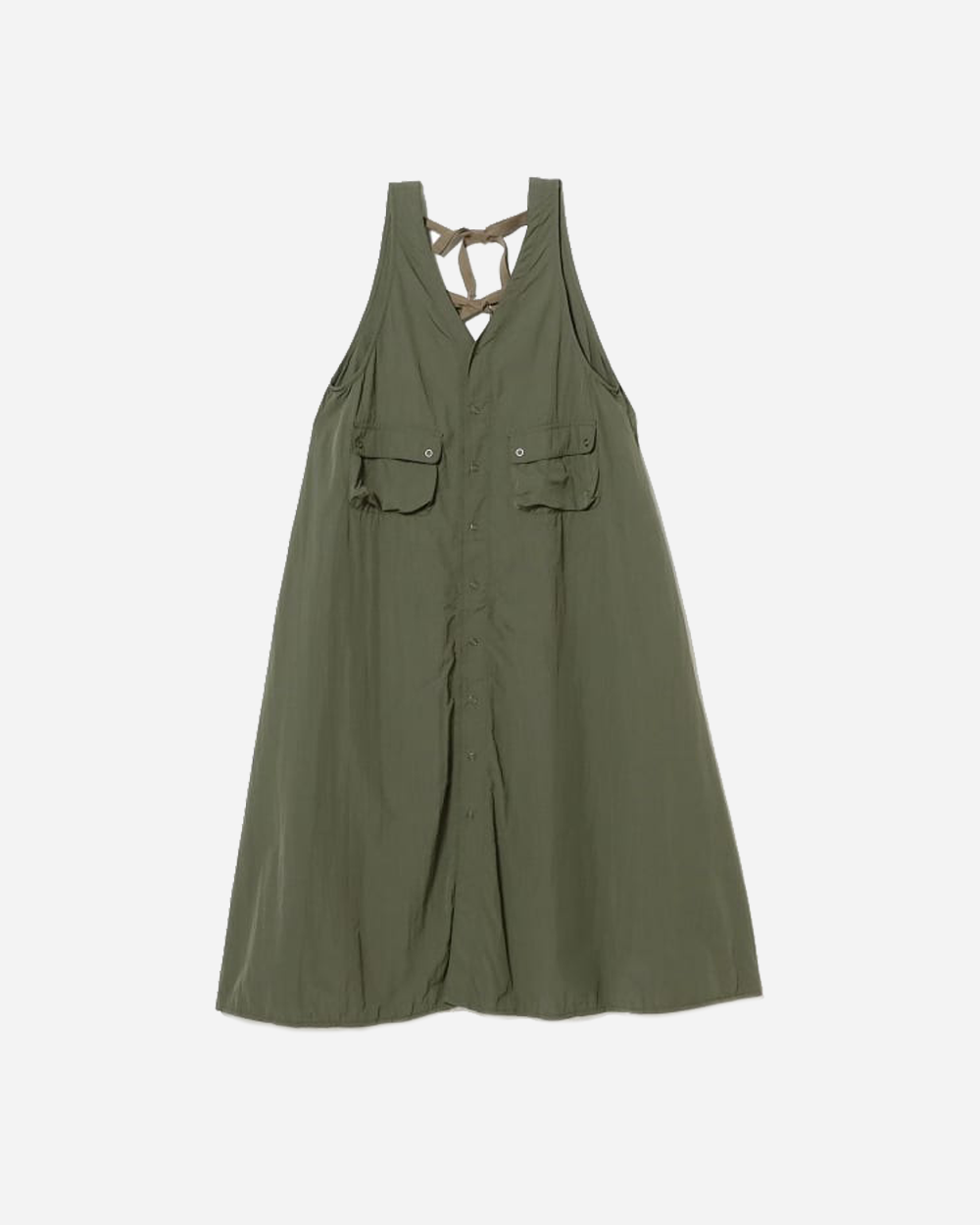 Beams Boy Button Up Pocket Sleeveless Dress Olive 1326-0199-452 