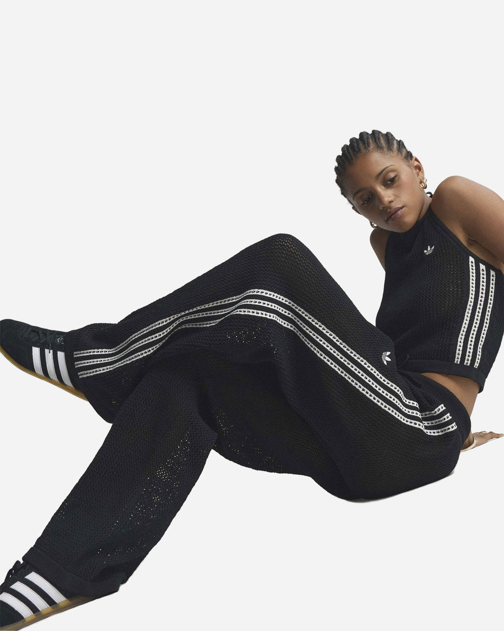 Adidas Crochet Track Pants Black KC6494