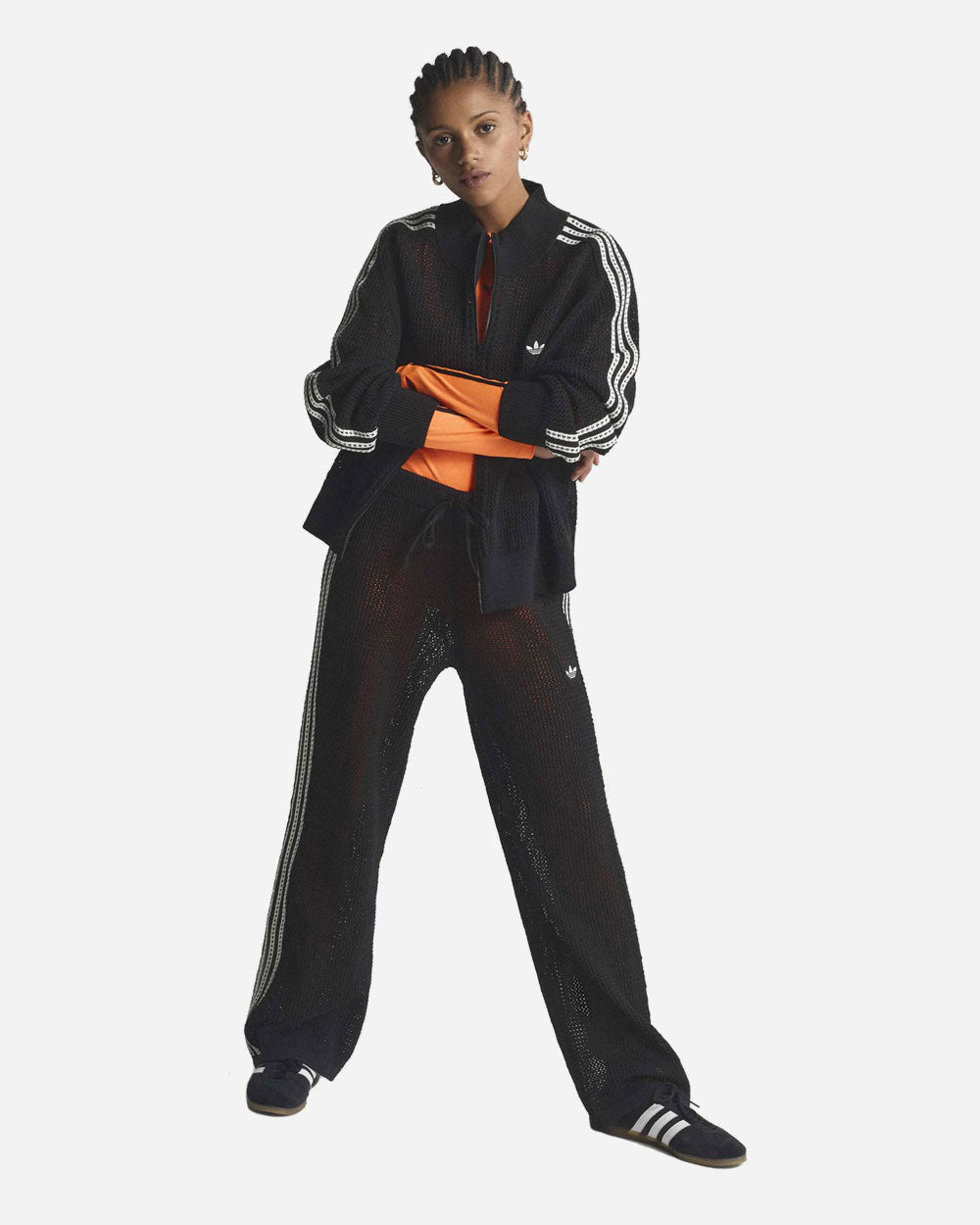 Adidas Crochet Track Pants Black KC6494
