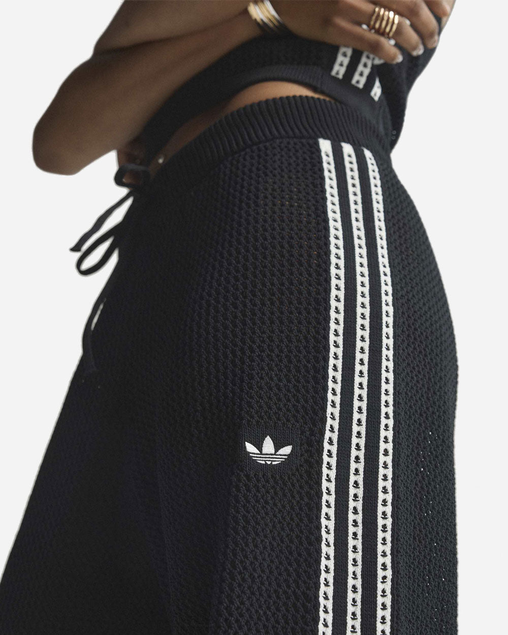 Adidas Crochet Track Pants Black KC6494