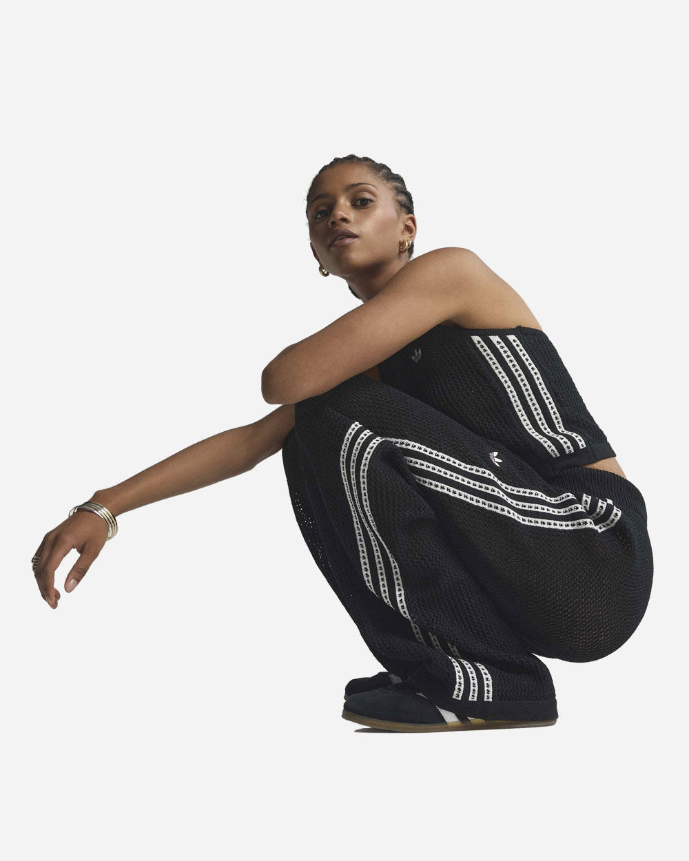 Adidas Crochet Track Pants Black KC6494