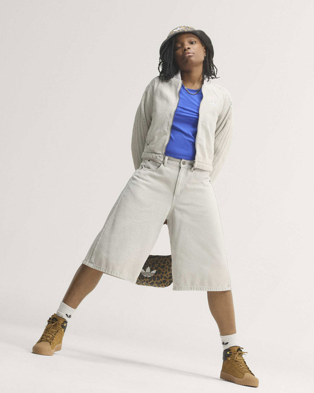 adidas Originals Denim Jorts Clear Grey KQ6477