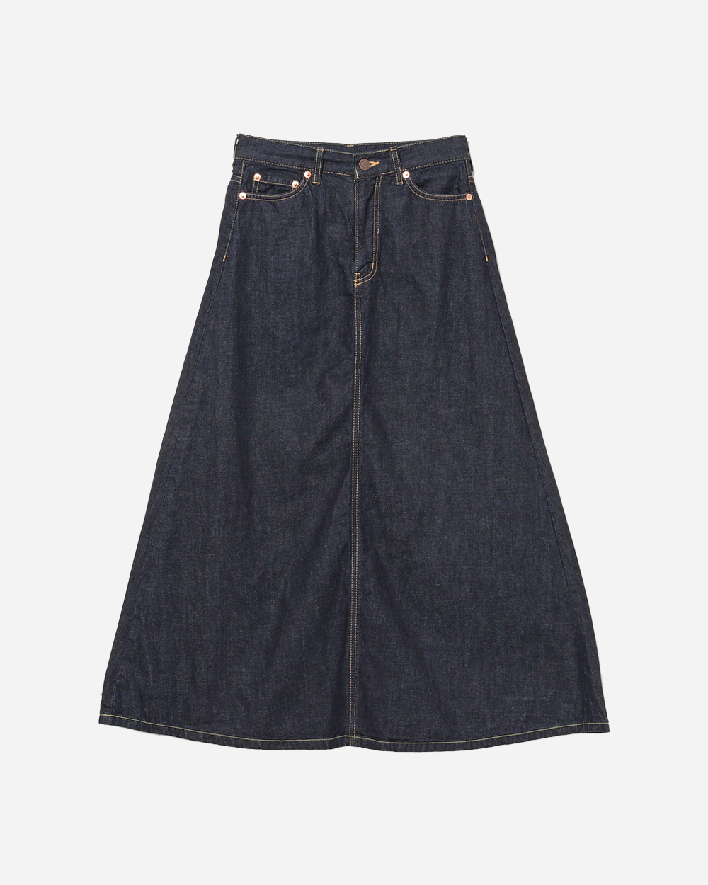 BEAMS BOY Denim 5 Pocket Maxi Skirt Blue Indigo 1327-0558-578