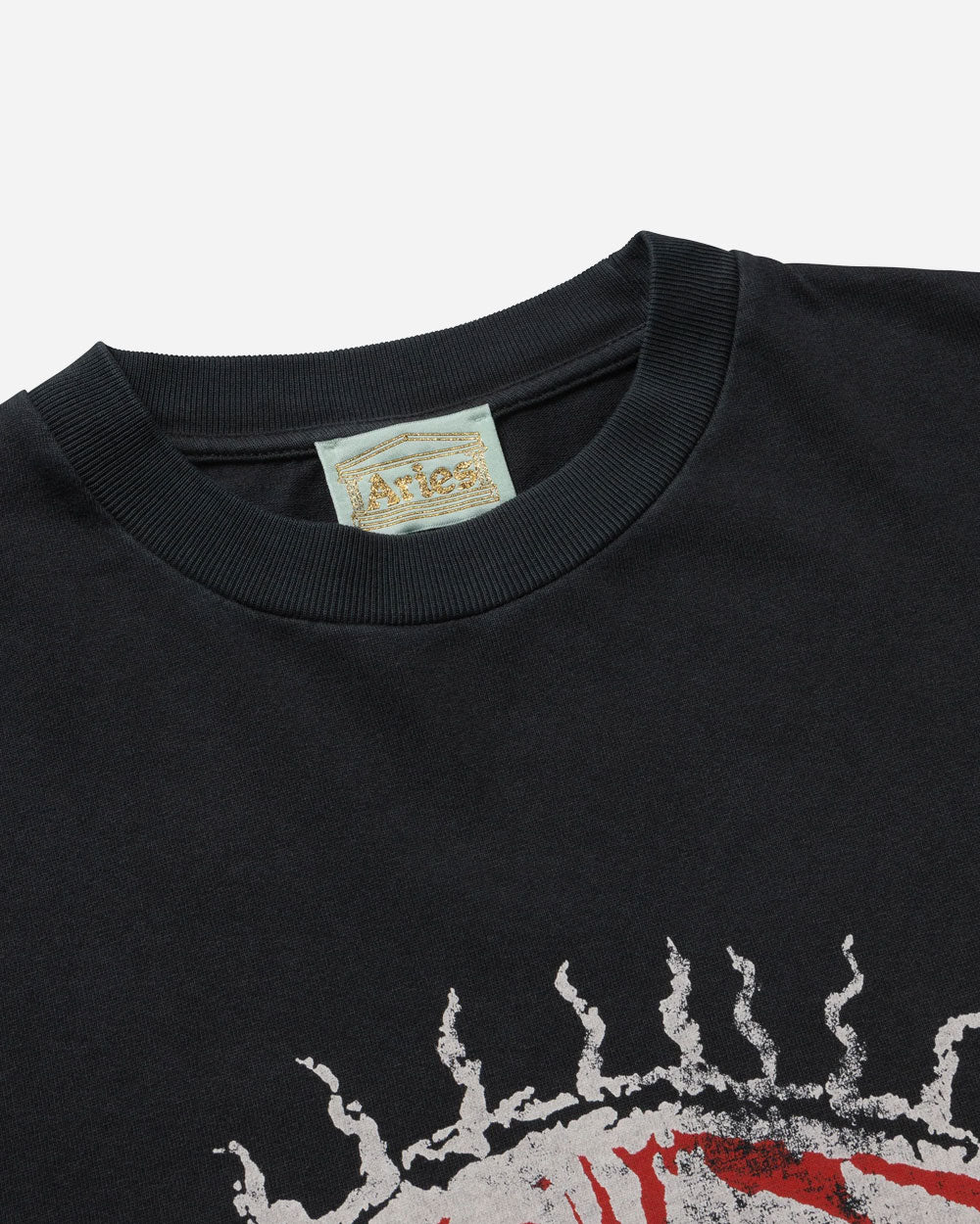 Aries Faded Grunge Long Sleeve Tee Black AR60026.04