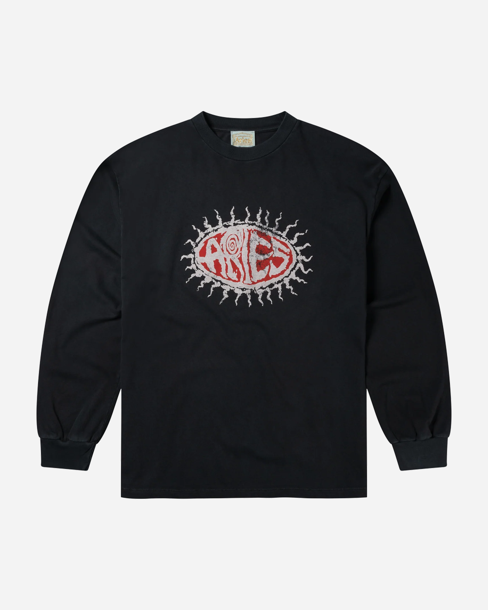 Aries Faded Grunge Long Sleeve Tee Black AR60026.04