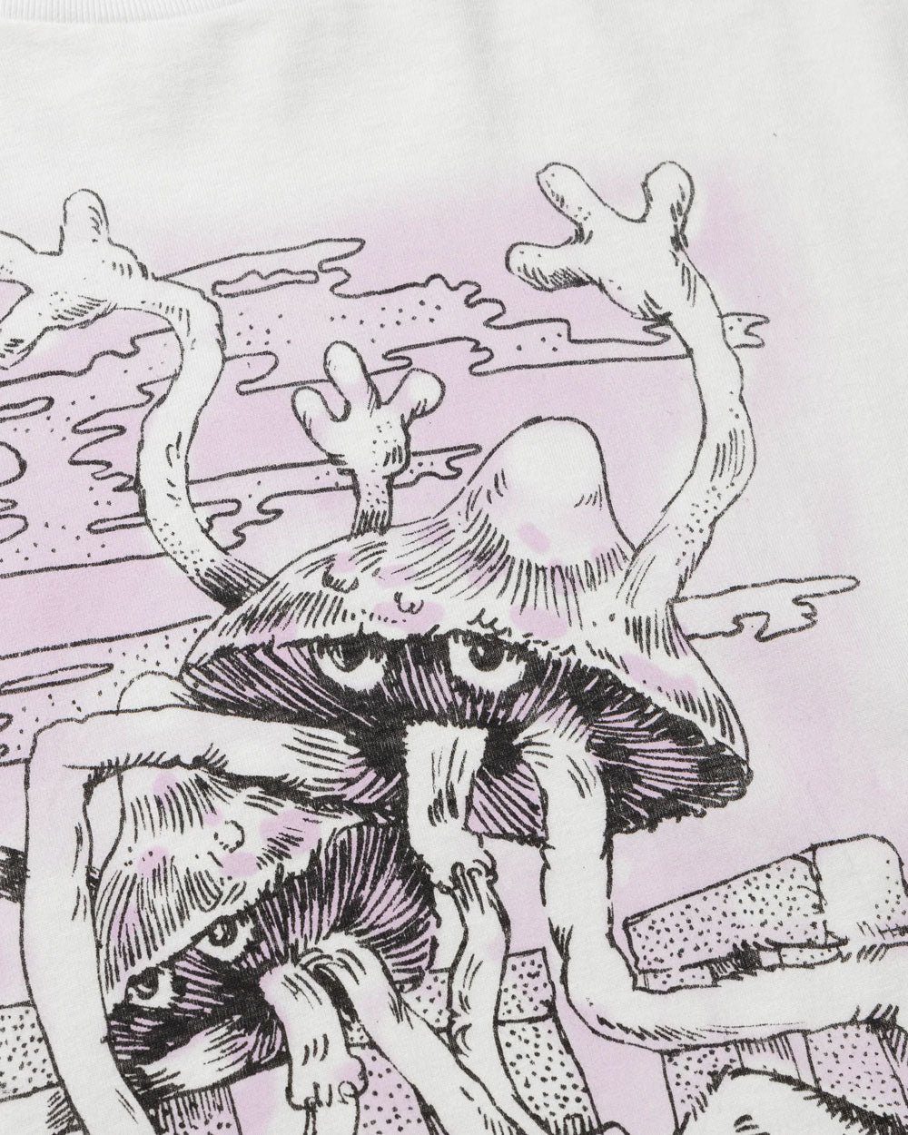 Aries Faded Shroom Awakening Long Sleeve Tee Off White AR60024.04