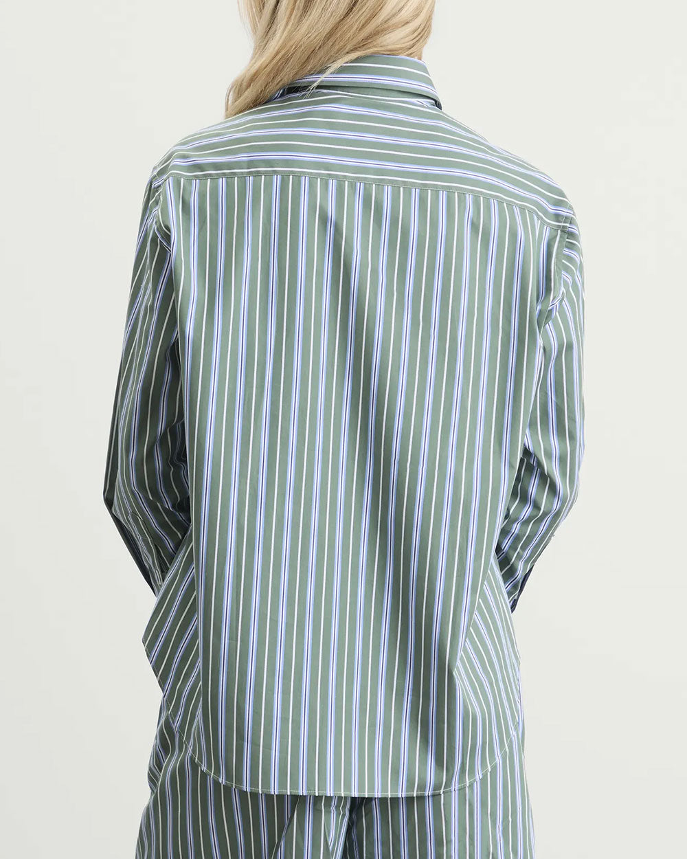 HommeGirls Oxford Shirt Green Porto Stripe HGSH062