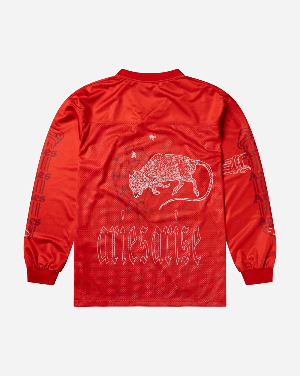 Aries The Rat Project Airtex Long Sleeve Tee Red AR40050.04