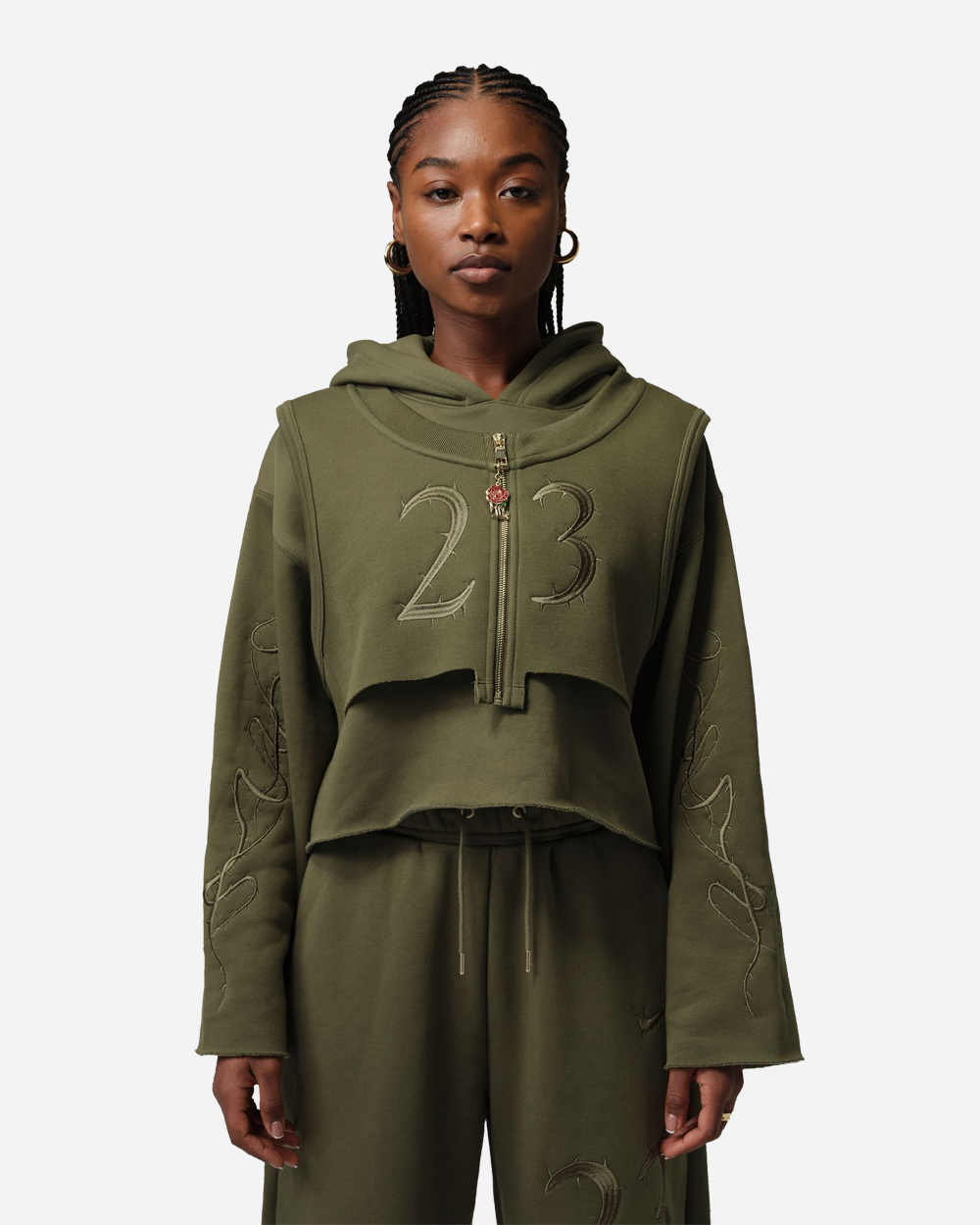 Teyana Taylor  x Jordan Fleece Hoodie Rough Green IM6257-326