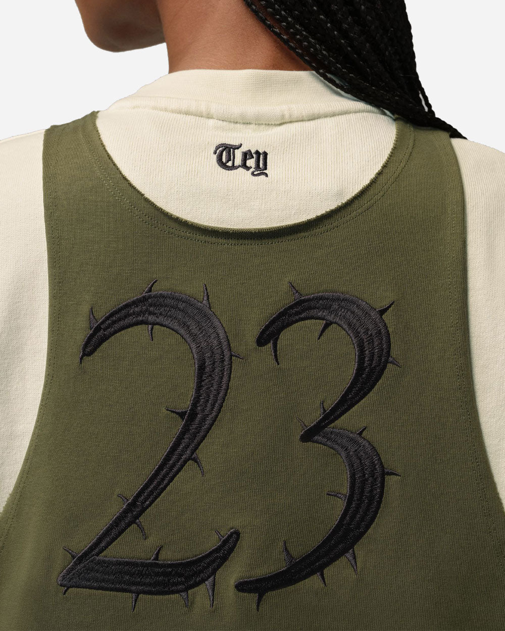 Teyana Taylor  x Jordan Short Sleeve Top Coconut Milk/Rough Green IM6357-133