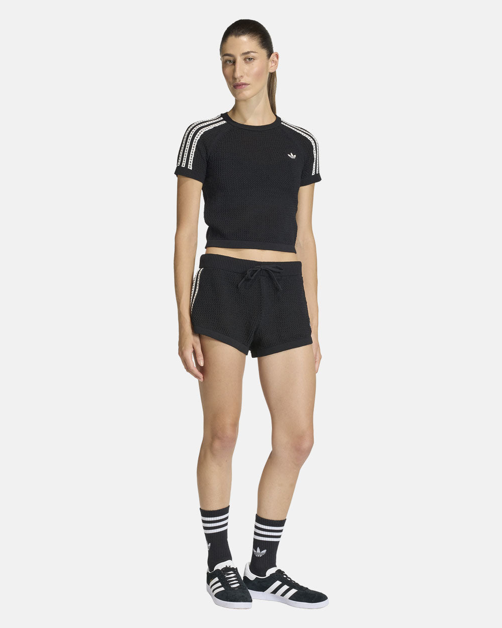 Adidas Crochet Tee Black KC6481