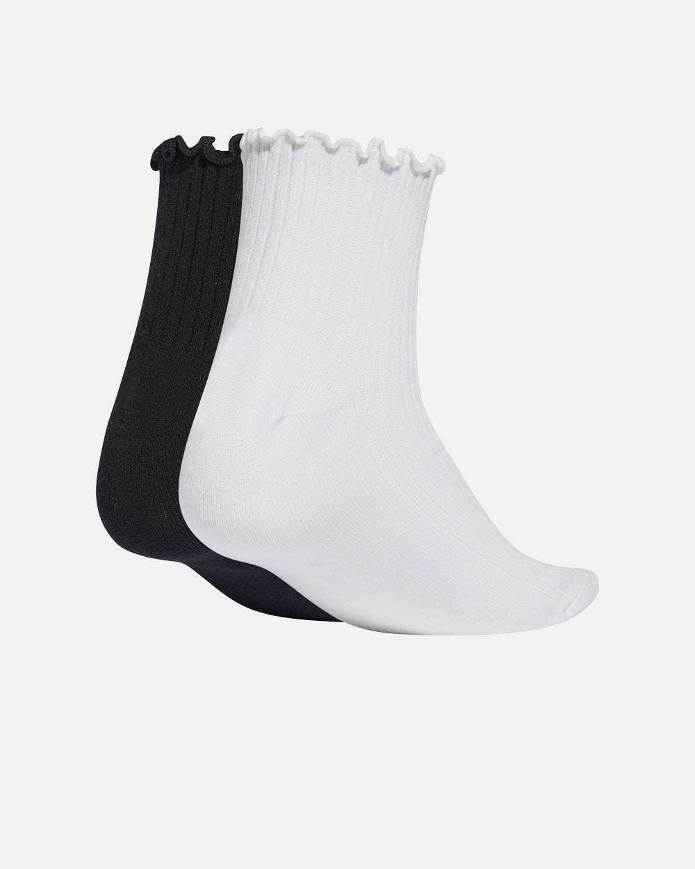 Adidas Ruffle 1/4 Socks Black/White 2 Pack KD8367