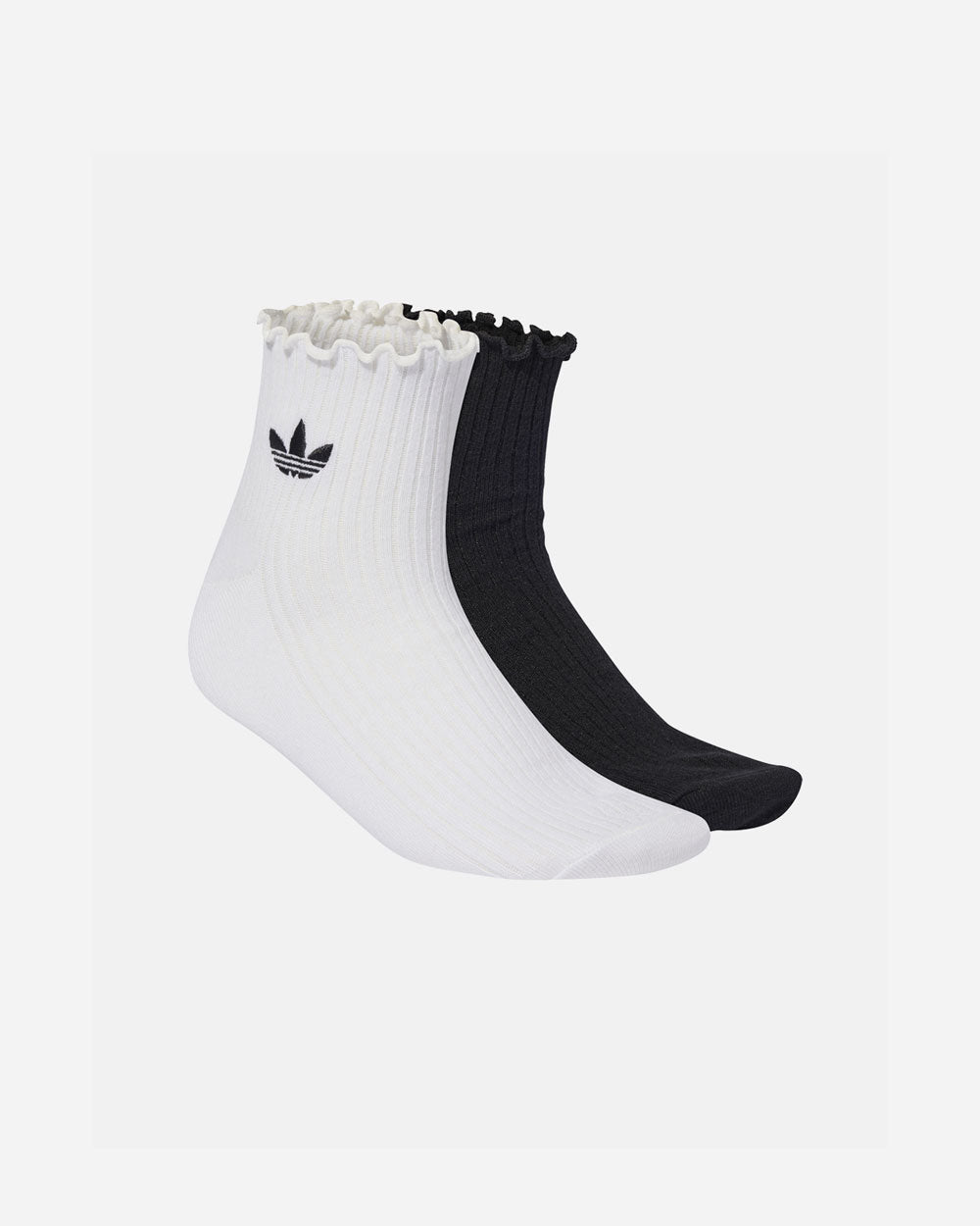 adidas Originals Ruffle 1/4 Socks Black/White 2 Pack KD8367