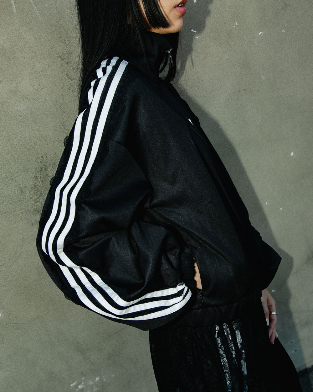 adidas Originals Lace Oversized Track Top Black LG4279