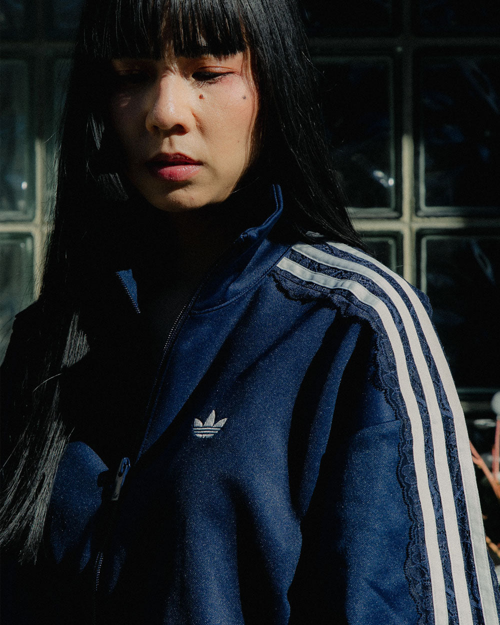 adidas Originals Lace Oversized Track Top Collegiate Navy LG4277
