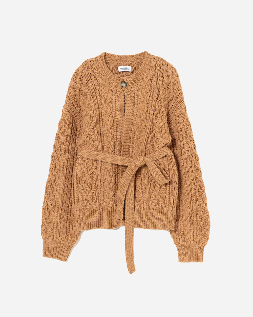 Beams Boy Two Tone Alan Cardigan Brown 1315-0157-126-2818