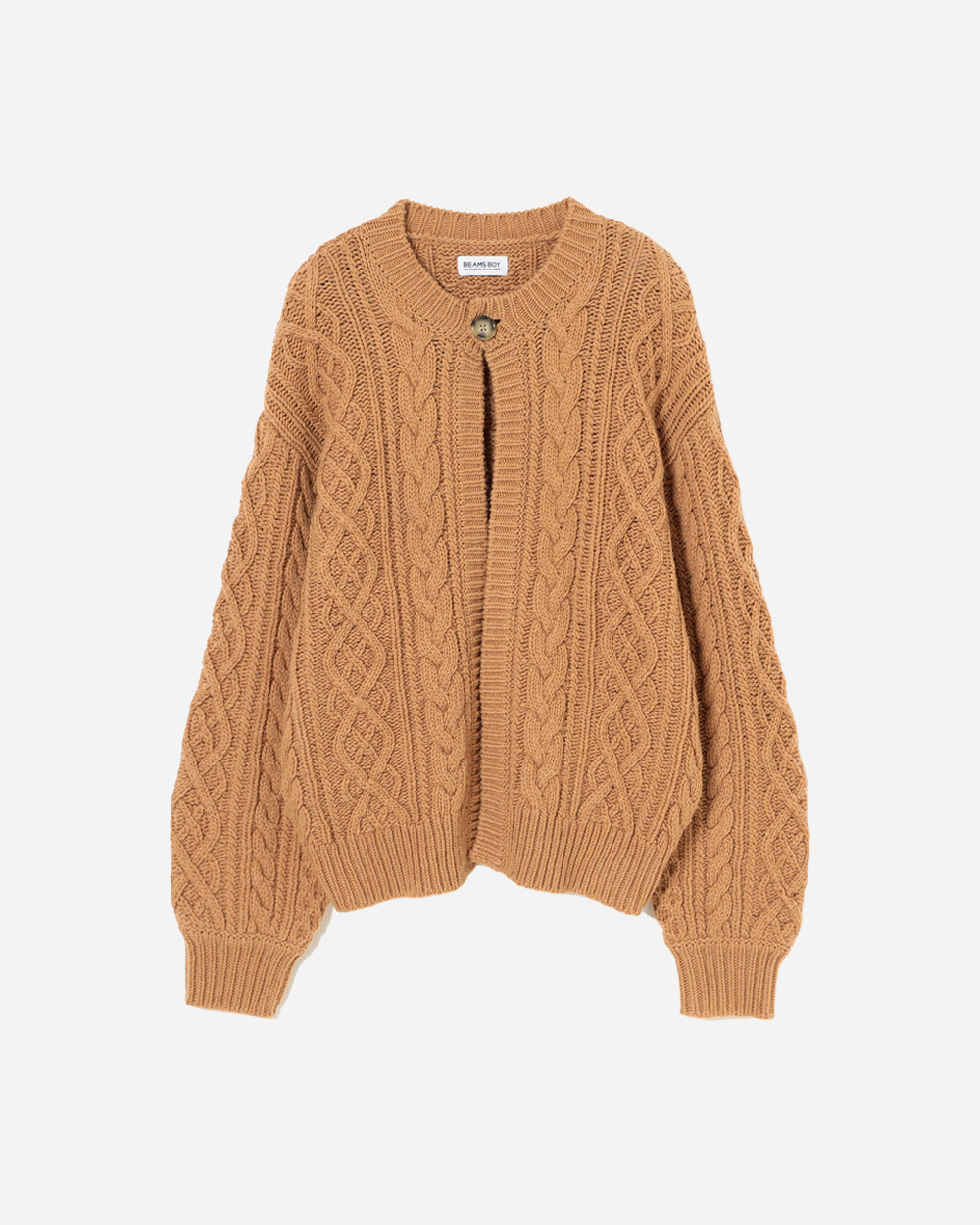 Beams Boy Two Tone Alan Cardigan Brown 1315-0157-126-2818