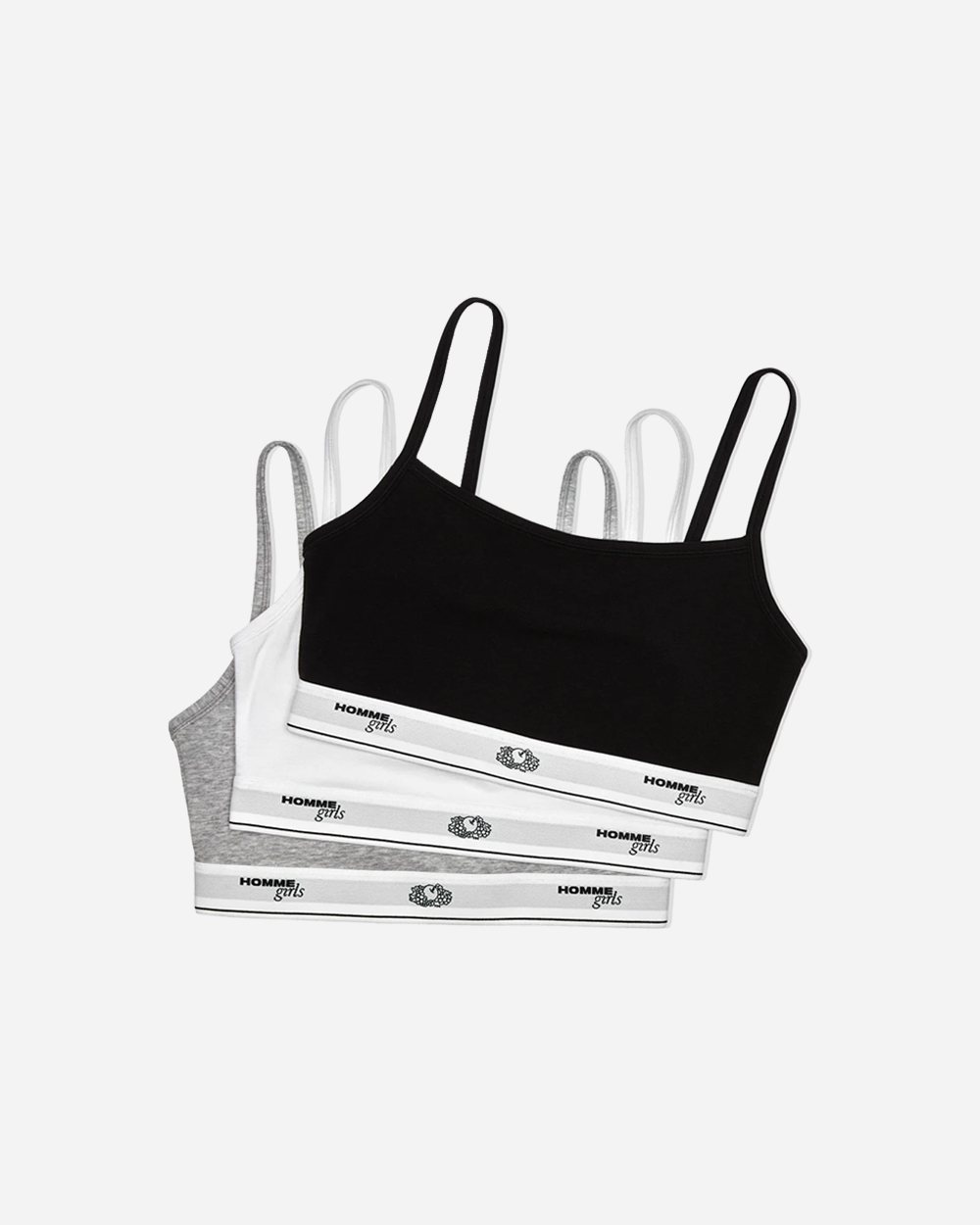 Hommegirls Fruit Of The Loom x Cami Bralette Heather Grey/Black/White 3 Pack HGFOTL004