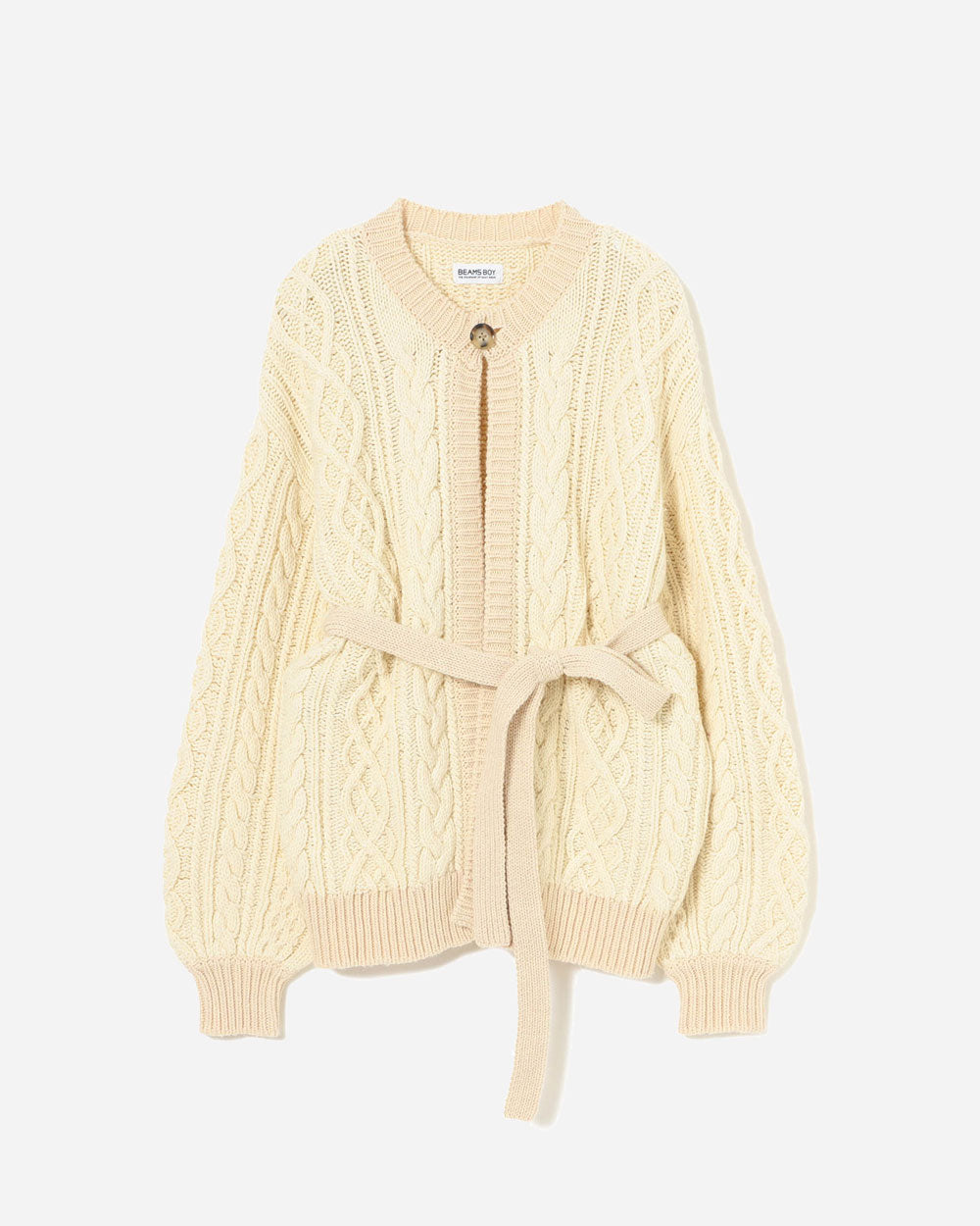 Beams Boy Two Tone Alan Cardigan Ivory 1315-0157-126-0818