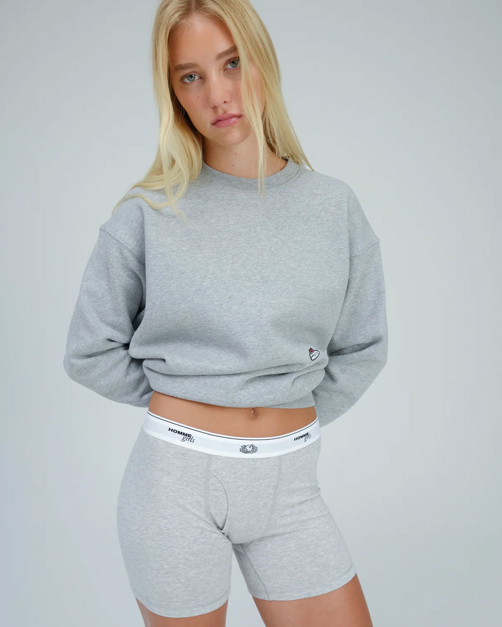 Hommegirls Fruit Of The Loom x Crew Neck Sweatshirt Heather Grey HGFOTL009