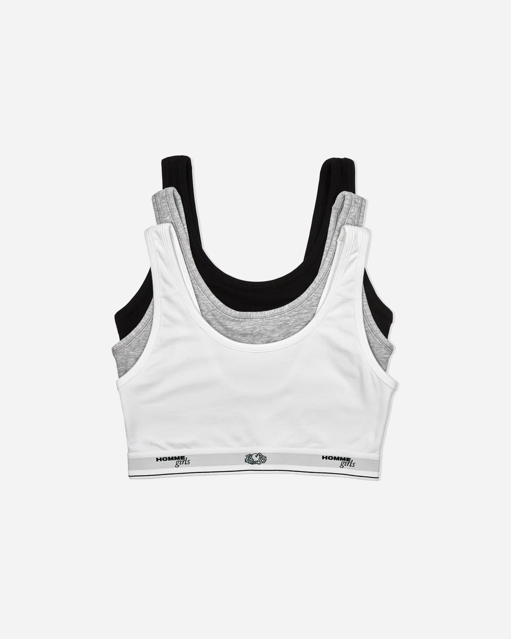 Hommegirls Fruit Of The Loom x Classic Sports Bra Heather Grey/Black/White 3 Pack HGFOTL005
