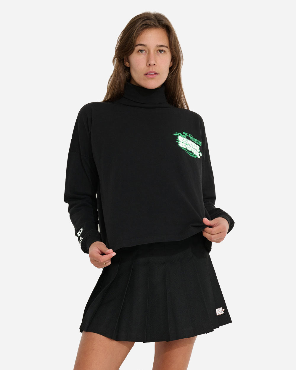 Finesse x X-Girl Long Sleeve Turtle Neck Black 1411GD-BLK