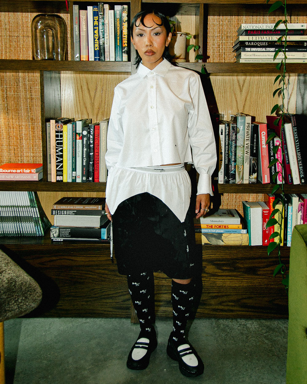 HommeGirls Boxer Garter Belt White HGAC010