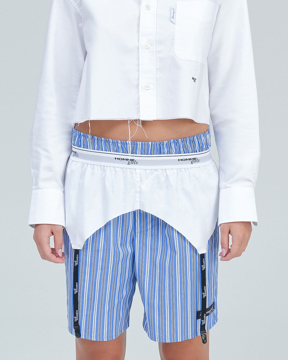 HommeGirls Boxer Garter Belt White HGAC010