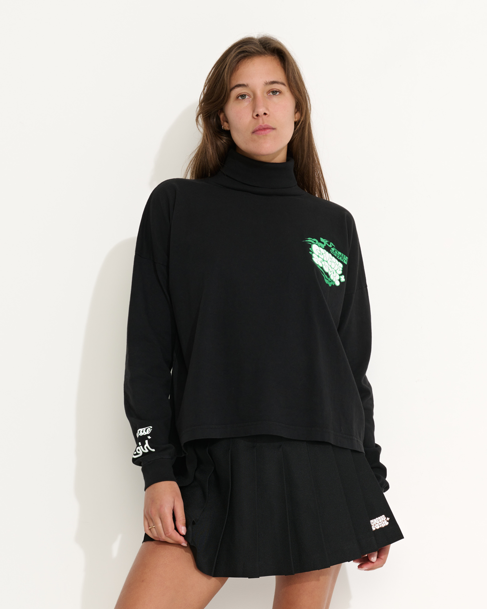 Finesse x X-Girl Long Sleeve Turtle Neck Black 1411GD-BLK